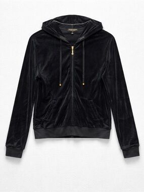 Vintage Juicy Couture Velur Hoodie Navy Blue Womens Size XL